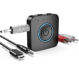 Bluetooth Transmitter Receiver, LAICOMEIN 2-in-1 V5.0 Bluetooth Adapter, Wireless Transmitter for TV PC MP3 Gym Airplane, Bluetooth Receiver for Speakers Headphones